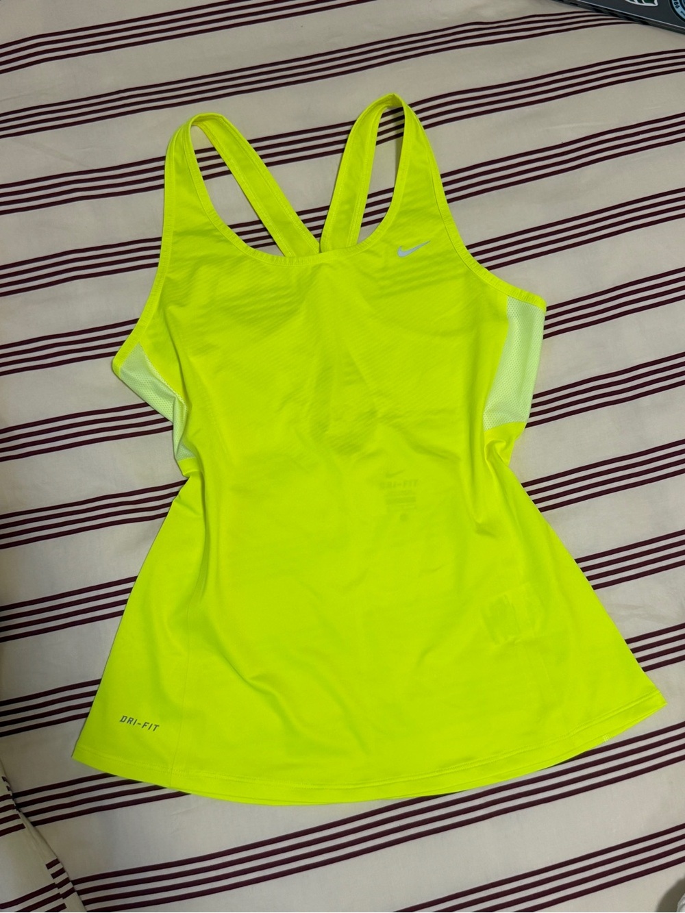 Nike Women’s Neon Yellow Dri-FIT Racerback Tank